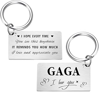 Gezxin Valentines Day Gifts for Gaga- Gaga Birthday Mother's Day Keychain- I Love My Gaga Easter Presents