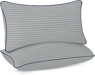 SEMZSOM Bed Pillows for Sleeping King Size, Set of 2- Cooling, Luxury Hotel Quality with Premium Soft Down Alternative Filling for Back, Stomach or Side Sleepers, Light Grey