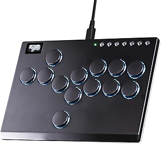 Sehawei All Metal Arcade Stick 13Keys All-Button Controller with Custom RGB & Turbo Functions Fighting Stick for PC Ps3 Ps4 Switch Steam-Supports SOCD（Black） من سيهاوي USB أسود