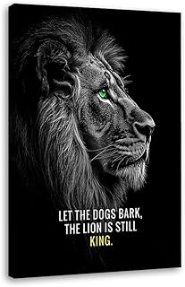 Motivational Phrases Poster Print Inspiring Words Wall Art Canvas Painting Tiger Lion Leopard Eagle Office Decor Home Decoration (SKU10,16 x20inch=(40 x 50 cm),Framed)