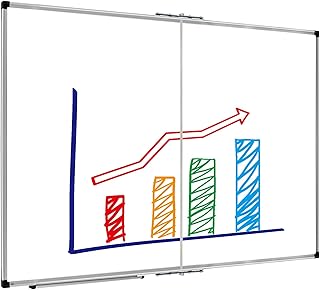 اكس بورد لوح ابيض مغناطيسي كبير قابل للمسح الجاف مقاس 48 × 36 انش، لوح ابيض قابل للطي 4 قدم × 3 قدم للجدار مع صينية تحديد| لوحة ماركر كبيرة قابلة للطي باطار من الالومنيوم للمنزل والمدرسة والمكتب