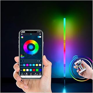 مصباح أرضي ذكي بجهاز تحكم عن بعد بالفضاء اللوني RGB من رايت شور LED لزاوية حائط 1.03 متر يمكن تغيير اللون خلال التحكم عبر تطبيق البلوتوث مناسب للقراءة وغرفة المعيشة والنوم والمكتب. أزرق