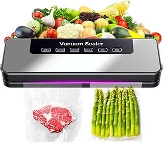 MarlaMall Food Saver Vacuum Sealer, Automatic Sealing Machine for Food Preservation, Dry Moist Sealing Modes with Built-in UV, Food Preserving Machine with Sealer Bags for Food Save and Storage