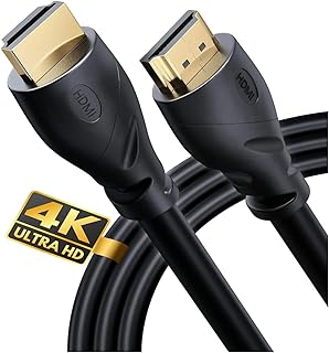 باور بير كيبل HDMI 4K بطول 10 قدم | موصلات مطاطية وذهبية عالية السرعة 4K @ 60Hz UHD 2K 1080P وARC متوافق مع اللابتوب والشاشة وبلاي ستيشن 5 وبلاي ستيشن 4 واكس بوكس ون وفاير تي في وابل وغيرها