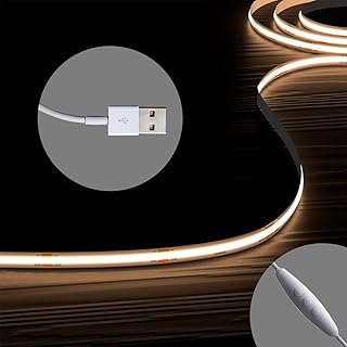 شريط مصابيح LED سي او بي من هومينا مع 3 مفاتيح تعتيم USB 2 متر / 6.6 قدم فائق السطوع 3000 كلفن 90+ اضاءة CRI حبل لغرفة النوم والخزانة والمطبخ والتلفزيون