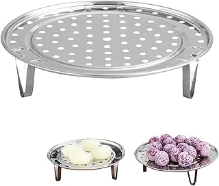 nalaina Steamer Rack, Stainless Steel Round Steamer Pan Baking Cooling Rack Trivet Stand For Home Kitchen Food Steaming Pans Basket for Dumpling