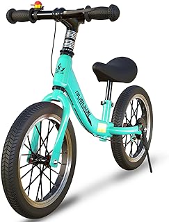 GASLIKE Balance Bike 16 Inch from 5-8 Years for Large Children, Children's Balance Bike with Brake, Saddle Height Adjustable and Pneumatic Tyres, Carbon Steel Frame with Stand, Children's Balance Bike