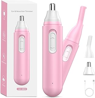 Nose Hair Trimmer for Women Rechargeable: 2024 Upgrade Nose Trimmer Ladies Painless Nose Hair Trimmer Dual Edge Blades IPX7 Waterproof Eyebrow & Facial Hair Trimmer for Women for Easy Cleansing, Pink