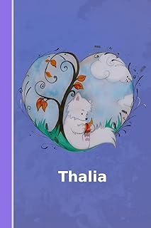 Thalia: Personalized Notebook Illustration Fox with Heart Softcover 120 Pages Blank Notebook Diary Scrapbook Journal Gift Idea