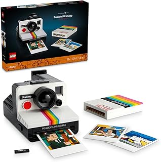 كاميرا Polaroid OneStep SX-70‏ من ليغو أيدياز، مجموعة بناء للبالغين قابلة للتجميع، نموذج كاميرا ليغو كلاسيكي مبني من المكعبات بتصميم التفاصيل الشهيرة، نشاط إبداعي للبالغين، هدية للمصوّرين 21345