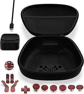 Rzkipdy Complete Component Pack GOW Edition Replacement Parts Accessories Kit with Storage Case, Charging Dock, Cable, 6 Thumbsticks, 4 Paddles, 2 D-Pads for Xbox One Elite Series 2 Controller