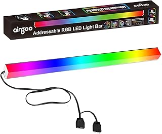 ايرجو شريط اضاءة LED RGB قابل للعنونة لحافظة الالعاب، 1 قدم 30 مصباح LED بالوان قوس قزح منتشرة بالوان قوس قزح، شريط اضاءة ARGB مغناطيسي للكمبيوتر الشخصي لاجهزة اسوس اورا سينك 5 فولت 3 دبابيس، ام اس اي