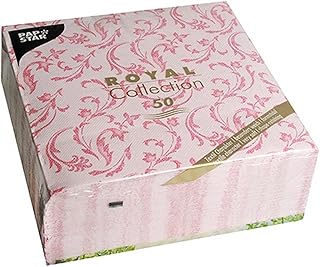 Papstar, Royal Collection #85002 Napkins 1/4 Fold 40 cm x 40 cm Fuchsia "Damascato" Pack of 50