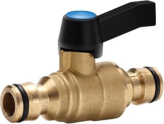 Coupling with regulating valve: hose connector with shut-off valve, 1/2 inch hose valve, universal solid brass valve for control valves that continuously regulate and shut off the water flow