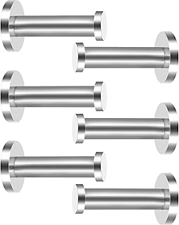 ايبوت خطاف يثبت على الحائط من الستانلس ستيل لتعليق الملابس والمعاطف والمناشف، 6 قطع من النيكل المصقول (3 انش، فضي)