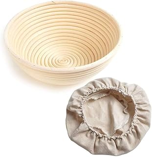 Handmade Oval & Round Rattan Basket Dough Bread Proofing Proving Fermentation Baskets Kitchen Tools (16 x 6cm)