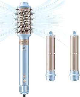 وي بيوتي [3 في 1] فرشاة تصفيف الهواء ومجفف الشعر [110000 دورة في الدقيقة] مجفف شعر بالايونات السالبة عالية السرعة، تجفيف سريع، مجموعة فرش الهواء الساخن مع تجعيد هواء تلقائي، مكثف ومجفف شعر دائري، أبيض