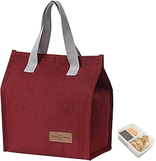 hzkais Lunch Bag, Lunch Bag Adults, Lnsulated Lunch Bag for Women,Lunch Bag Tote, Cool Bag Lunch Box, Ladies Lunch Tote Bags for Work, Lunch Bag Tote for Work, Picnic, Camping（Wine Red）