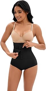 Allegra K Women Shapewear Bodice Briefs with Hook Closure Front Tummy Control High Waist Butt Lifter Shapewear, black, M