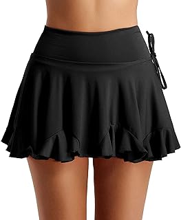 Women Latin Dance Mini Skirt Ballroom Salsa Rumba Training Skirt Skater Costume Ruffle Swing Skirt with Shorts