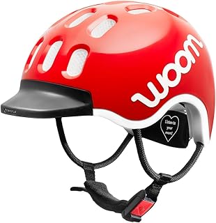 woom Kids Helmet, Bicycle Helmet for Children, with Visor, for Boys and Girls, Adjustable, Impact Protection, Red (woom Red)