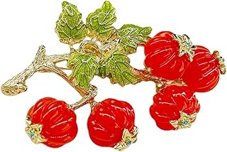 tanxuan Pumpkin Brooch for Women Rhinestone Alloy Corsage Pin Fruits Plant Brooch Pin Rhinestone Pumpkin Brooch Pin for Women Girls Gold Tone Fashion Enamel Halloween Thanksgiving