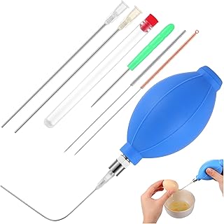 Lasnten 6 Pcs Easter Easy Egg Blower Empty Egg Tool One Hole Egg Pump and Air Needle Pysanky Ukrainian Egg Supplies One Hole Egg Blower Easter Egg Making Tools Raw Egg Puncher Pysanky Egg Assistance