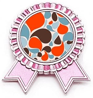 Colorful Water Droplets Art Deco Fashion Badge Brooch Pin Pink Winner Award Medal