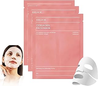 Bio Collagen Mask - Real Deep Collagen Face Mask - Bio Collagen Mask - Anti Wrinkle Mask - Hydrating Face Masks - Face Masks Beauty for Firming, Bri_ghtening, Anti-Aging (3PCS)