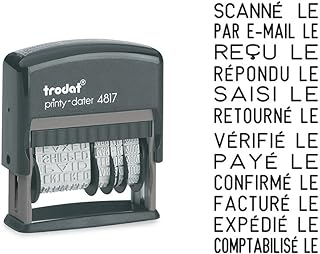 ترودات ختم تاريخ صغير 4817A - التاريخ الفرنسي + 12 تركيبة - لون حبر اسود - مقاس العلامة 47 × 3، 8 ملم