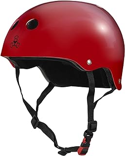 Triple Eight The Certified Sweatsaver Helmet for Skateboarding, BMX, and Roller Skating, Black Glossy, Small/Medium