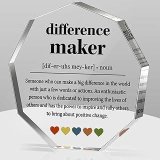 Difference Maker Gifts Thank You Appreciation Quote Gift Idea for Leader Boss Women Best Mom Mentor Coach Boss Manager Coworker Teacher Girlfriend Girls Difference Maker Home Office Desk Decor Sign