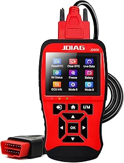 توب ديغ ماسح ضوئي JD906 OBD2 I/M لبيانات السيارة الحية ومعلومات ECU واختبار جهد بطارية السيارة وقارئ رمز اختبار الجهد للسيارات والشاحنات وضع البحث DTC 6/الوضع 8