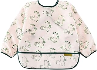 VS-Foru Baby Smock With Long Sleeves-Toddler Soft Bib For 6-24 Months