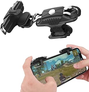 Mobile Gaming Triggers for PUBG COD Fire Button Aim Key Joystick Game Controller Sensitive Shoot Buttons L1 R1 Shooter Controller for Mobile من ميكنج تيك هاتف ذكي USB أحمر