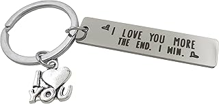 Ortarco I Love You More the End I Win Keychain for Lover, Personalized Stainless Steel Key Chain Gifts for Her Him