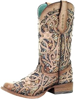 Corral Boot Company Womens Bone Inlay Studded Boot