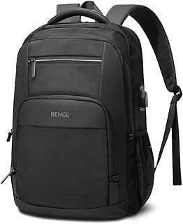 BENGE Unisex 30L Backpack 15.6 inch Laptop Compartment Fully Featured functional Interior Formal Backpack With Smart USB Port For Office Daily Use, Versatile, Water Resistant (Black).