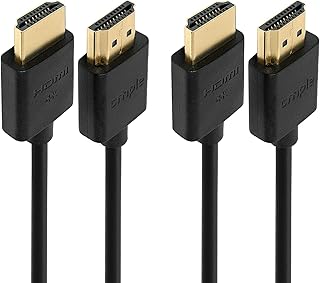 كمبل - كابل HDMI فائق النحافة وعالي السرعة HDMI 2.0 HDTV - يدعم ايثرنت ثلاثي الابعاد 4K وعودة الصوت - 3 قدم (عبوة من قطعتين)