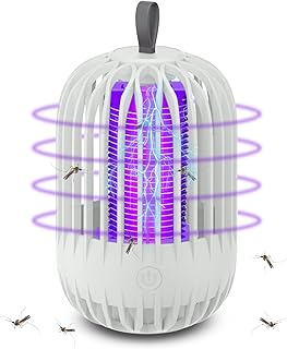 قاتل البعوض مع ضوء ليلي، صاعق حشرات قابل لاعادة الشحن من ياردهوبي، للاستخدام الداخلي والخارجي مع مصدر طاقة USB، صاعق بعوض محمول غير سام للمنزل والحديقة والفناء