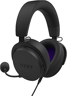 NZXT سماعة راس سلكية للالعاب للكمبيوتر من ريلاي - صوت عالي الدقة - دي تي اس: اكس - محيطي 7.1 - تصميم خفيف الوزن ومريح - ميكروفون قابل للفصل - برنامج كام - اسود فوق الاذن