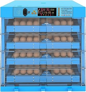 Egg Incubator 256 Eggs Fully Automatic Poultry Hatcher Machine Digital Display Chicken Egg Turning Temperature and Humidity Control