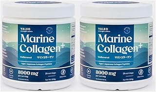 Valeo Marine Collagen - Japanese Collagen Peptides Unflavored 208 gm, 8 g per serving - Pack of 2