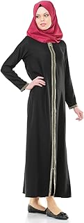 Muslim Dresses for Women,Comfortable Design with Zipper, Baggy Cut, Thin and Light, One-Piece Abaya Full-Length Long Sleeve Islamic Dress