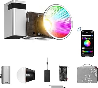 زيون مصباح فيديو X60 RGB كومبو 60 واط LED للتصوير الفوتوغرافي 2700-6500 كلفن يدعم البلوتوث لفيديو الاستوديو ومدونات الفيديو