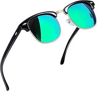 Joopin Rectangular Sunglasses for Men Women Polarized UV Protection, Vintage Classic Square Half Frame Sun Glasses