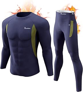 Long Johns Thermal Underwear for Men Fleece Lined Base Layer Set Top and Bottom for Cold Weather XS-4XL