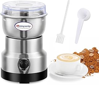 Moongiantgo Multifunctional Cereal Grinder 200W 14500rpm, Ultra-Fine Coffee Grinder, 300ml Portable Electric Spice Grinder, Stainless Steel, Perfect for Dry Materials, Herbs, Coffee