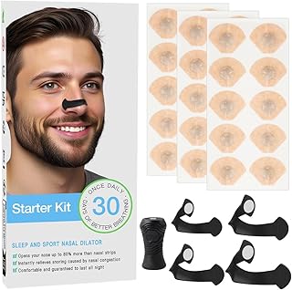 AVCXEC Magnetic Nose Strip, 30 Pieces Breathing Nasal Strips Magnet, Nose Plaster Snoring Magnet, Anti Snoring Nose Plasters Better Breathing, Magnetic Nose Strips, Magnetic Nose Strips