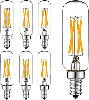 لايت هيستوري مصباح LED قابل للتعتيم 6 واط ابيض دافئ متساوي 2700 كلفن T6 T25 E12 شمعدان 60 للثريات ومروحة السقف والدلايات وشمعدانات الحائط تيار متردد 120 فولت 600 لومن e12 لمبة اضاءة عبوات